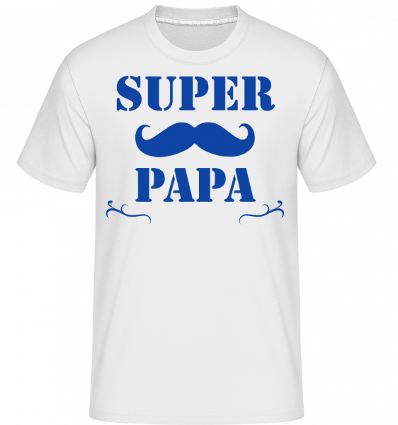 Super Papa - Moustache -  T-Shirt Shirtinator homme - Blanc - Vorn