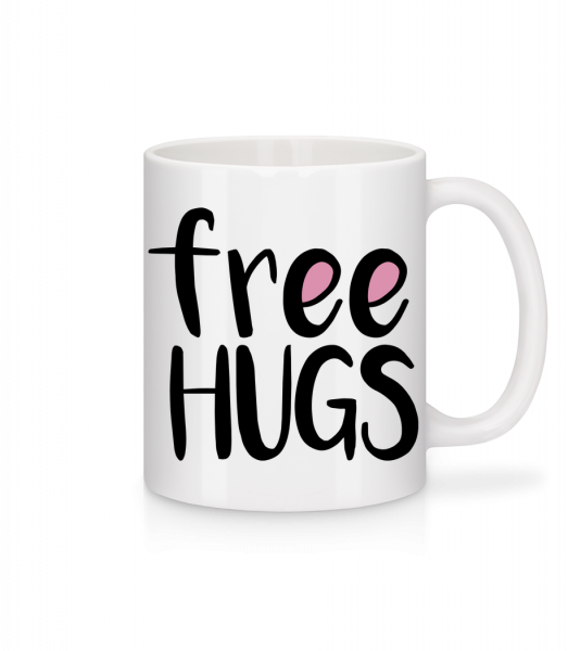 Free Hugs - Mug en céramique blanc - Blanc - Vorn