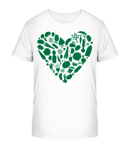 Coeur Végétarien - T-shirt bio Enfant Stanley Stella - Blanc - Devant