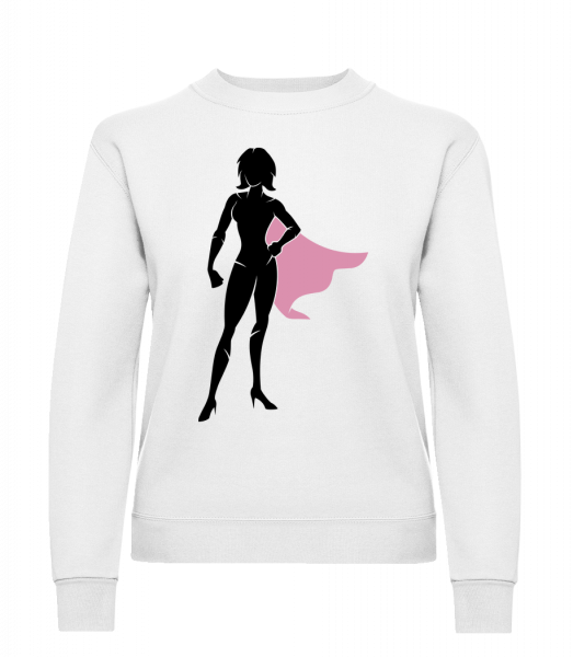 Superwoman Silhouette - Sweatshirt Femme - Blanc - Vorn
