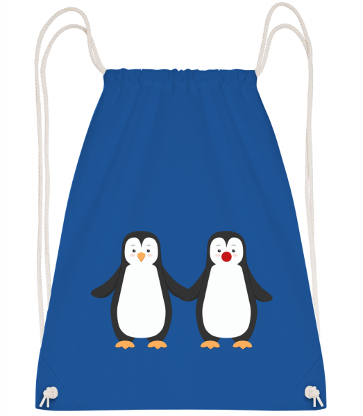 Couple Pingouin - Sac à dos Drawstring - Bleu royal - Vorn