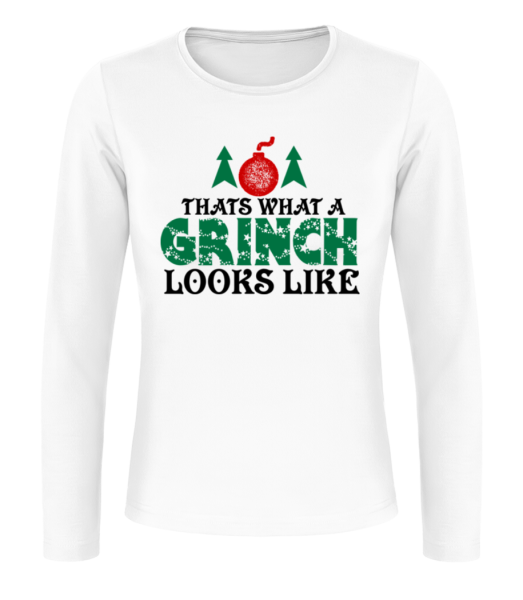 What A Grinch Looks Like - T-shirt à manches longues standard Femme - Blanc - Devant