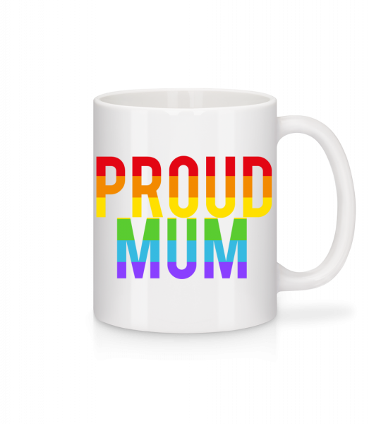 Proud Mum Rainbow - Mug en céramique blanc - Blanc - Vorn