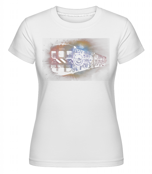 Ghetto Blaster Train -  T-shirt Shirtinator femme - Blanc - Vorn