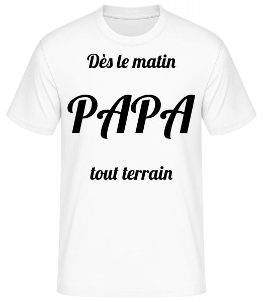 Papa Tout Terrain - T-shirt standard Homme - Blanc - Vorn