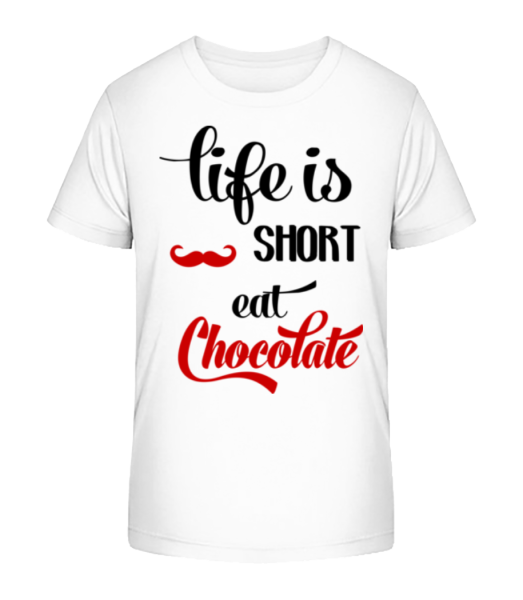 Life Is Short, Eat Chocolate - T-shirt bio Enfant Stanley Stella - Blanc - Devant