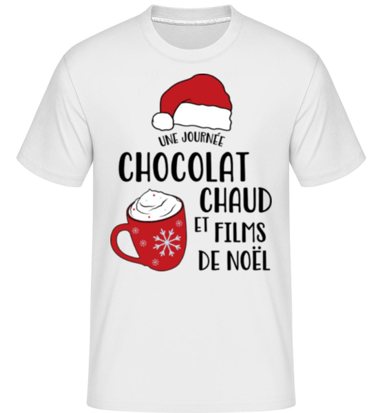Une Journée Chocolat Chaud Et Films -  T-Shirt Shirtinator homme - Blanc - Devant