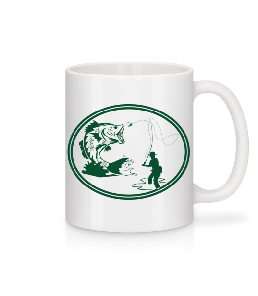 Fishing Icon Green - Mug en céramique blanc - Blanc - Vorn