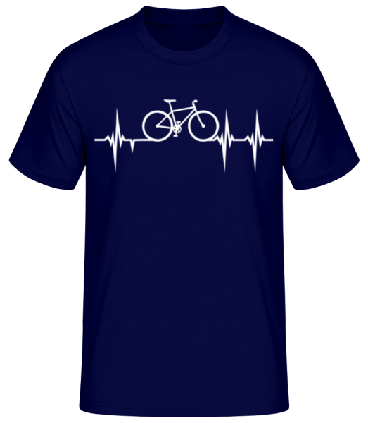 battement de coeur de vélo - T-shirt standard Homme - Bleu marine - Devant