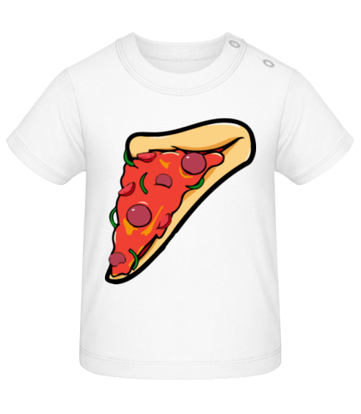 Morceau De Pizza - T-shirt Bébé - Blanc - Devant