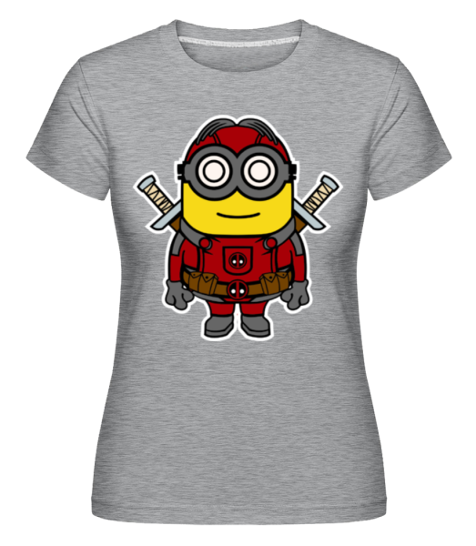 Minion Deadpool -  T-shirt Shirtinator femme - Gris chiné - Devant