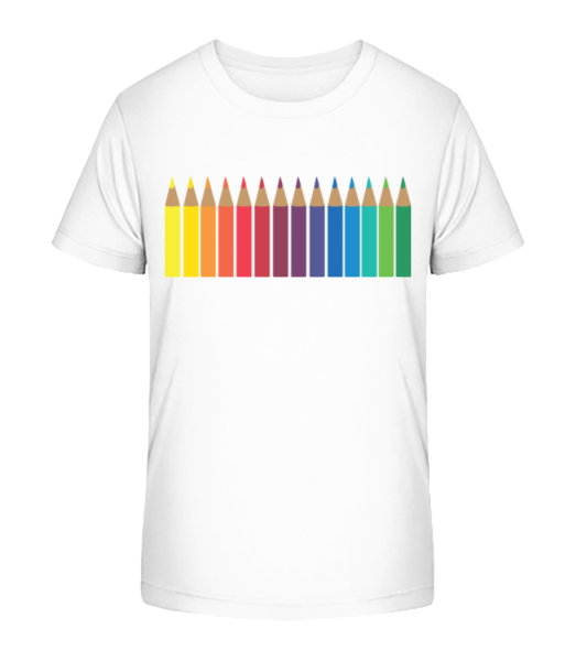 Crayons - T-shirt bio Enfant Stanley Stella - Blanc - Devant