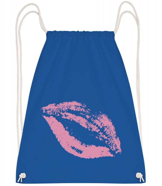 Pink Lips - Sac à dos Drawstring - Bleu royal - Vorn