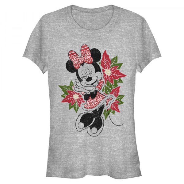 Disney Classics - Mickey Mouse - Minnie Mouse Christmas Fairisle Minnie - Christmas - Femme T-shirt - Gris chiné - Devant