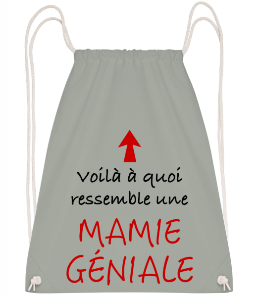 Mamie Géniale - Sac à dos Drawstring - Anthracite - Vorn
