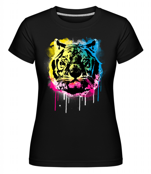 Tigre Multicolore -  T-shirt Shirtinator femme - Noir - Vorn