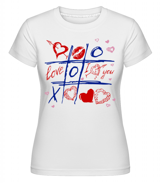 Love Raster Valentine -  T-shirt Shirtinator femme - Blanc - Vorn