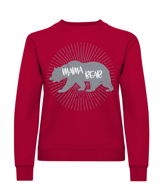 Mama Bear - Sweat-shirt classique avec manches set-in pour femme - Rouge - Vorn