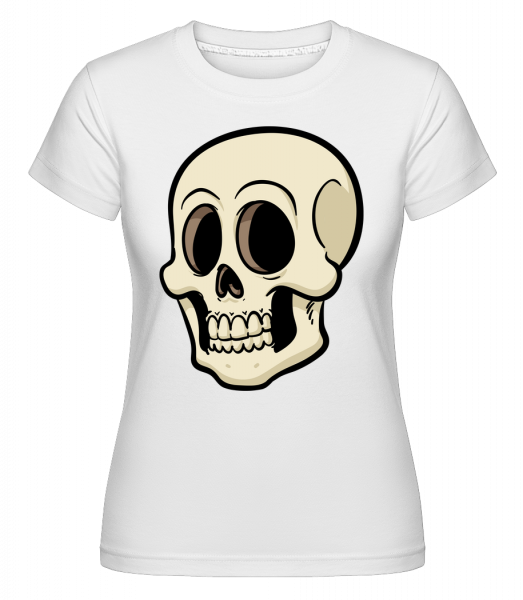 Crâne De Dessin Animé -  T-shirt Shirtinator femme - Blanc - Vorn