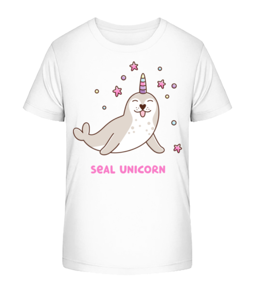 Seal Unicorn - T-shirt bio Enfant Stanley Stella - Blanc - Devant