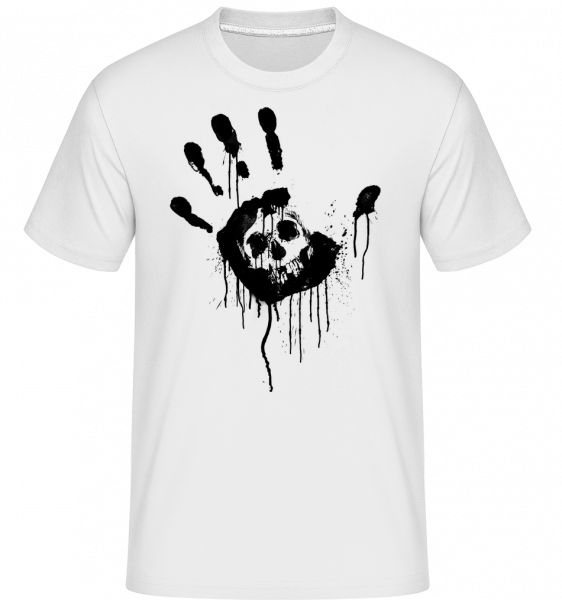 Skull Black Hand -  T-Shirt Shirtinator homme - Blanc - Vorn