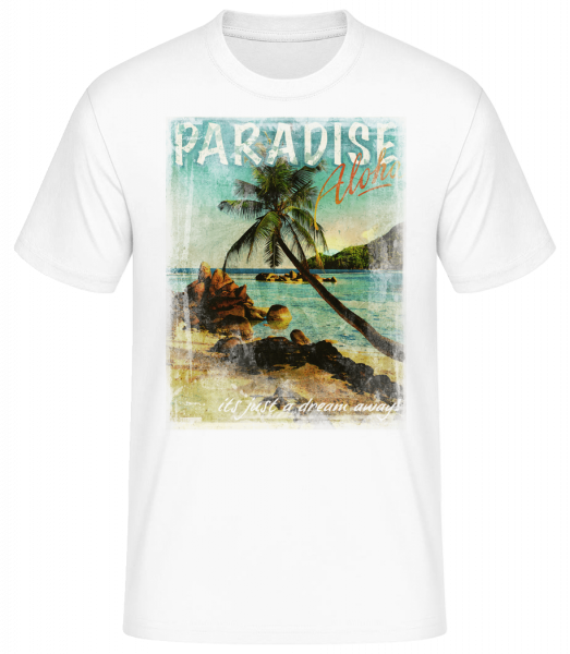 Paradise Aloha - T-shirt standard Homme - Blanc - Vorn
