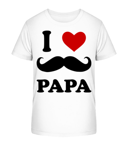 I Love Papa - T-shirt bio Enfant Stanley Stella - Blanc - Devant