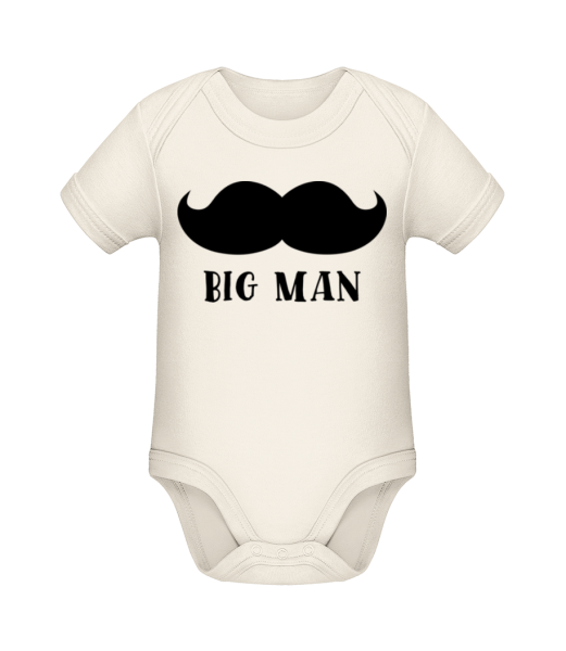 Big Man Mustache - Body manches courtes bio - Crème - Devant