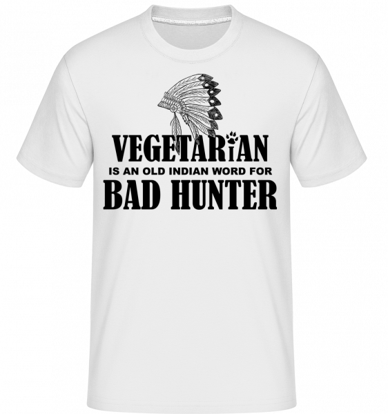 Vegetarian Bad Hunter -  T-Shirt Shirtinator homme - Blanc - Vorn