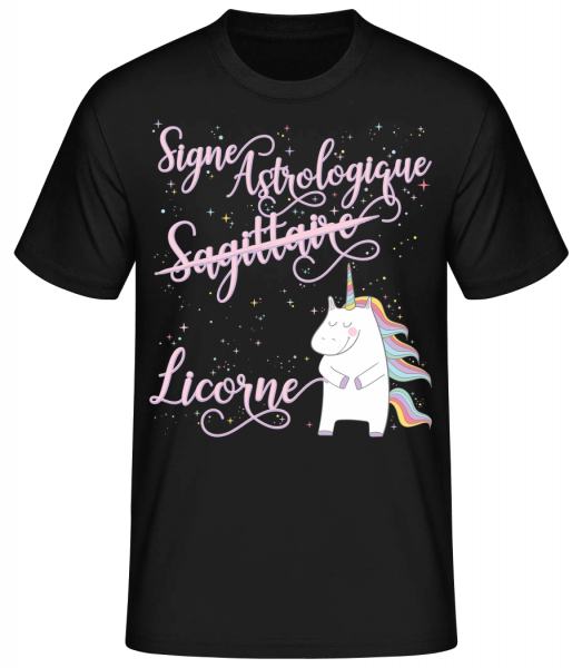 Signe Astrologique Licorne Sagit - T-shirt standard homme - Noir - Vorn