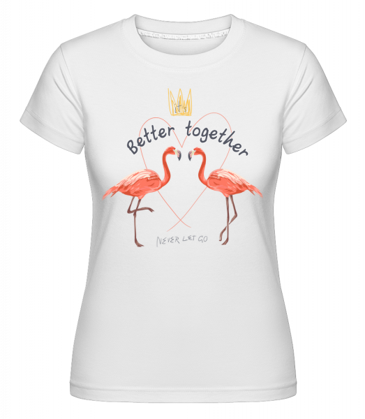 Better Together Flamingos -  T-shirt Shirtinator femme - Blanc - Vorn