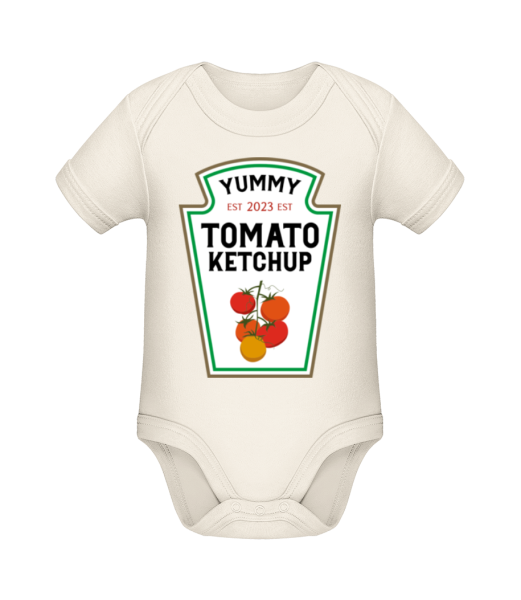 Baby Yummy Tomato Ketchup 2023 - Body manches courtes bio - Crème - Devant