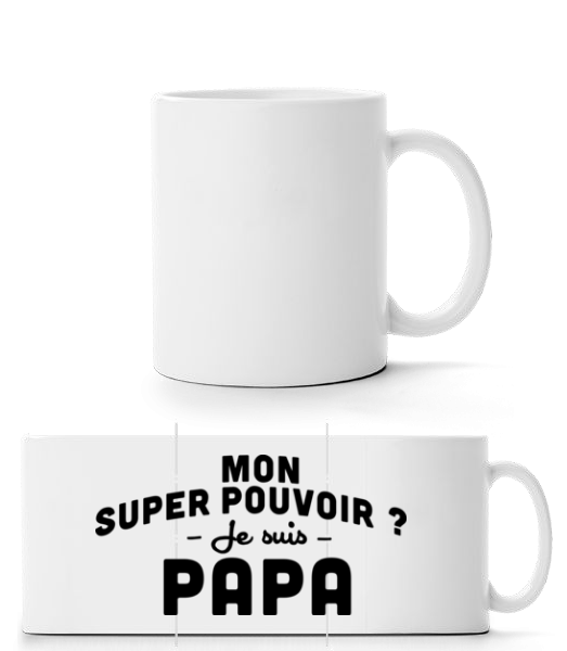 Super Pouvoir Papa - Mug panorama - Blanc - Devant