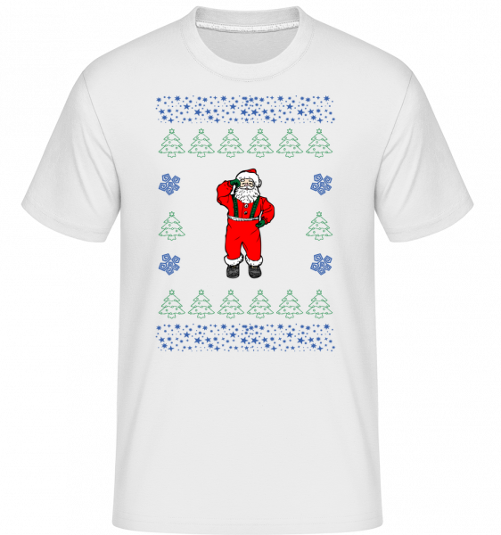 Père Noël Tricotage -  T-Shirt Shirtinator homme - Blanc - Vorn