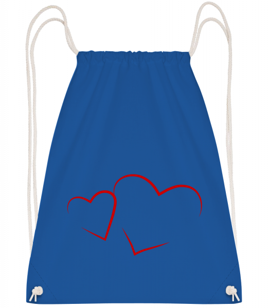 Cœurs - Sac à dos Drawstring - Bleu royal - Vorn