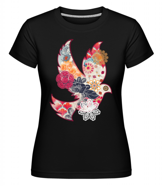 Collage D'Oiseaux Cousu -  T-shirt Shirtinator femme - Noir - Vorn
