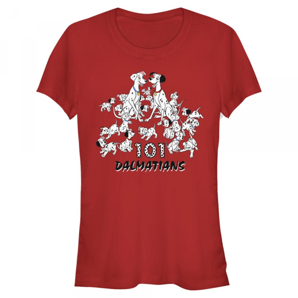 Disney Classics - Les 101 Dalmatiens - Skupina Dalmatian Group - Femme T-shirt - Rouge - Devant