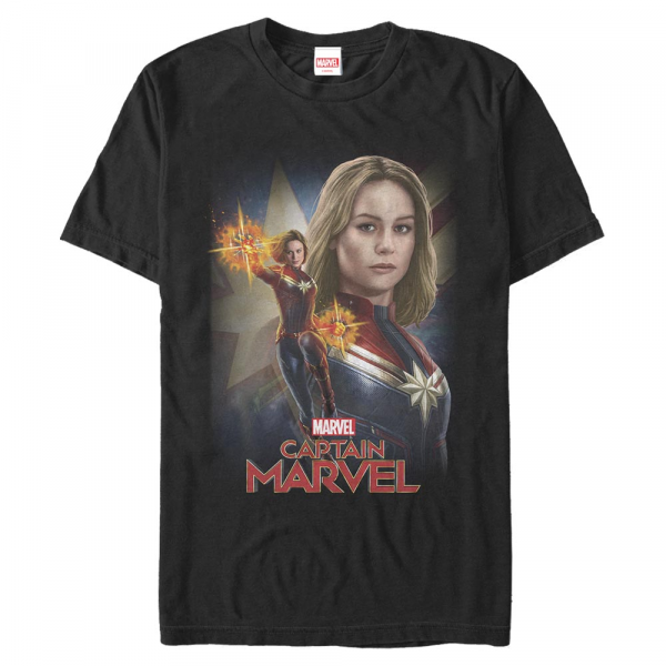 Marvel - Captain Marvel - Captain Marvel Cap - Homme T-shirt - Noir - Devant