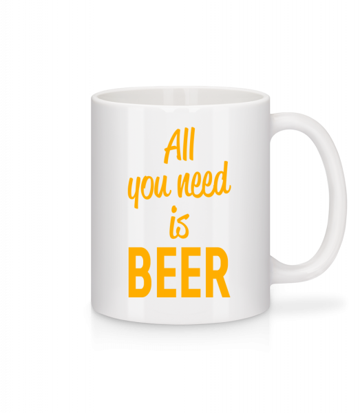 All You Need Is Beer - Mug en céramique blanc - Blanc - Vorn