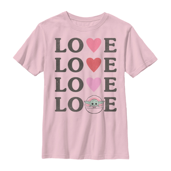 Star Wars - The Mandalorian - The Child Loved Child - Valentine's Day - Enfant T-shirt - Rose - Devant