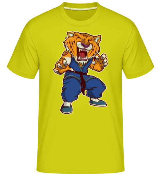 Tiger Kungfu -  T-Shirt Shirtinator homme - Citron vert - Devant