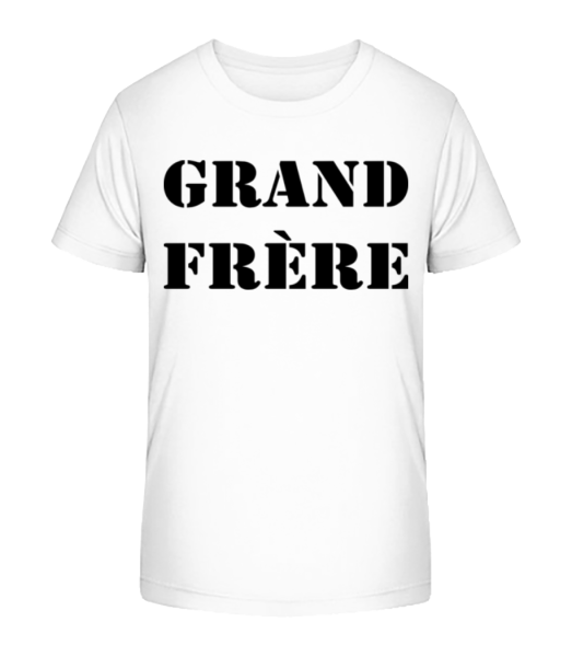 Grand Frère - T-shirt bio Enfant Stanley Stella - Blanc - Devant