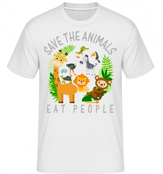 Save The Animals -  T-Shirt Shirtinator homme - Blanc - Devant