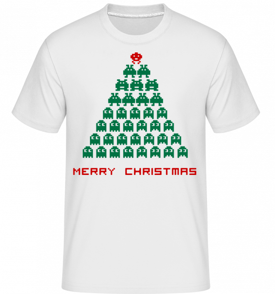 Merry Christmas Pixel Monster -  T-Shirt Shirtinator homme - Blanc - Vorn