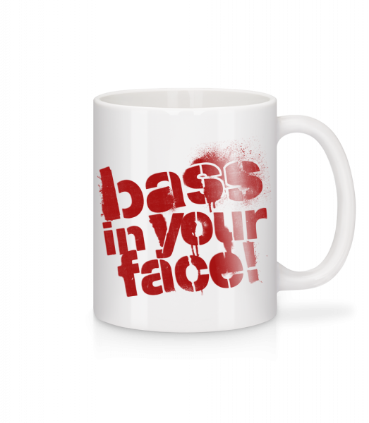 Bass In Your Face - Mug en céramique blanc - Blanc - Vorn