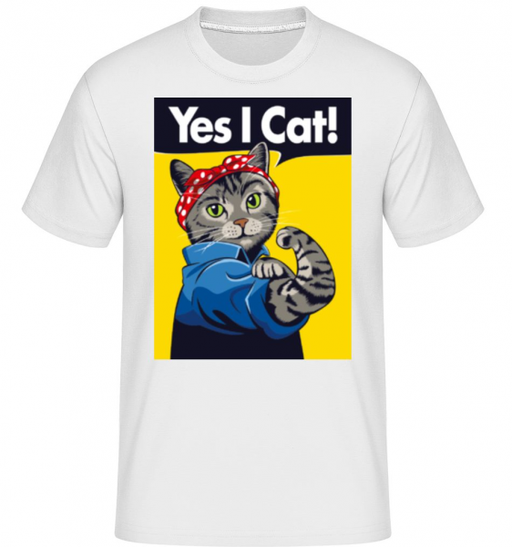 Yes I Cat -  T-Shirt Shirtinator homme - Blanc - Devant