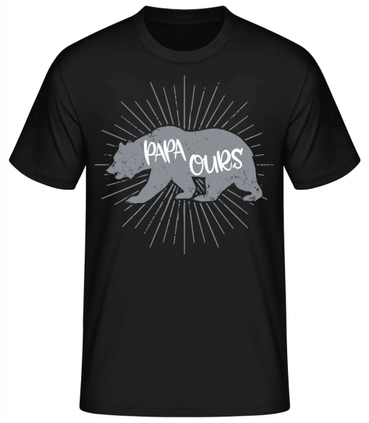 Papa Ours - T-shirt standard homme - Noir - Vorn