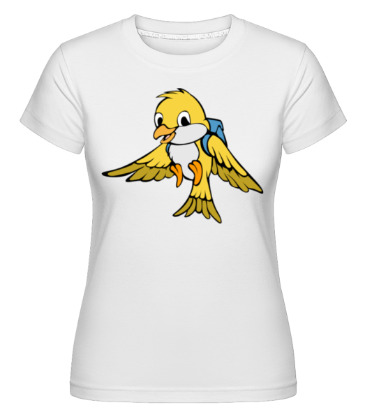 Oiseau Doux Avec Sac Á Dos -  T-shirt Shirtinator femme - Blanc - Devant
