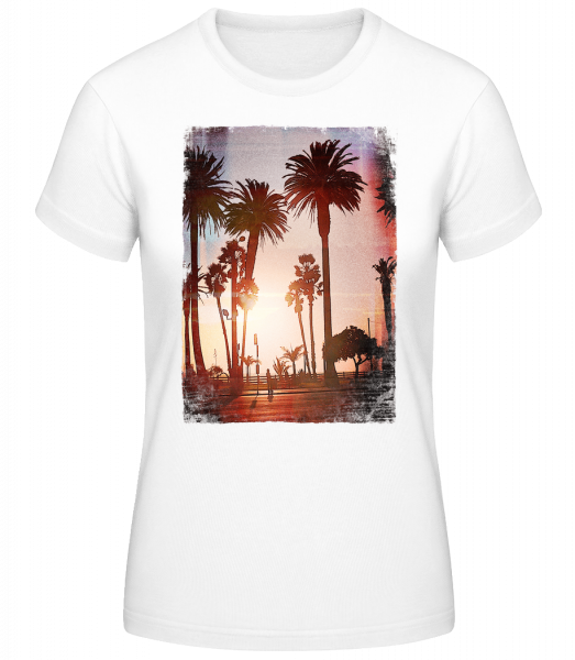 Promenade Palmiers - T-shirt standard Femme - Blanc - Vorn