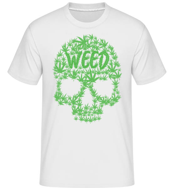 Weed Crâne De Cannabis -  T-Shirt Shirtinator homme - Blanc - Devant